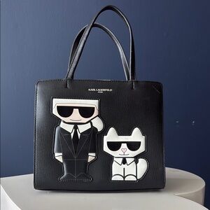 Karl Lagerfeld Black Designer Tote with Modern Silhouette
